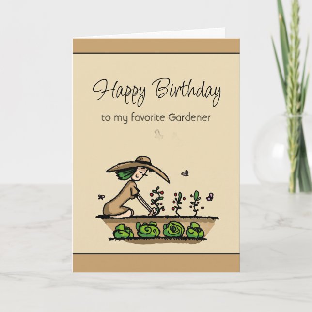 Happy Birthday Favourite Gardener Fun  Card (Front)