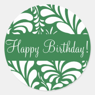 Happy Birthday Fern Flora Envelope Sticker Seal