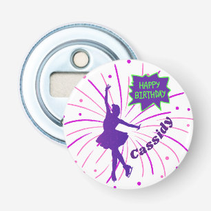 Happy Birthday Figure Skating Personalised  Bottle Opener