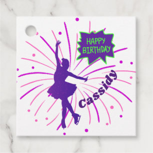 Happy Birthday Figure Skating Personalised Favour Tags