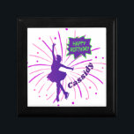 Happy Birthday Figure Skating Personalised Gift Box<br><div class="desc">Happy Birthday Figure Skating Personalised Design in Pink,  Purple,  Green and White</div>