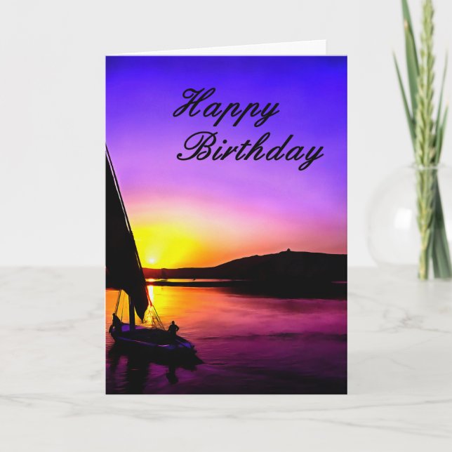 Happy Birthday Fine Art Sailing Card. Card (Front)