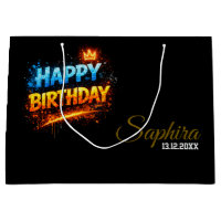 Happy Birthday Fire & Ice Splash Design (Custom)