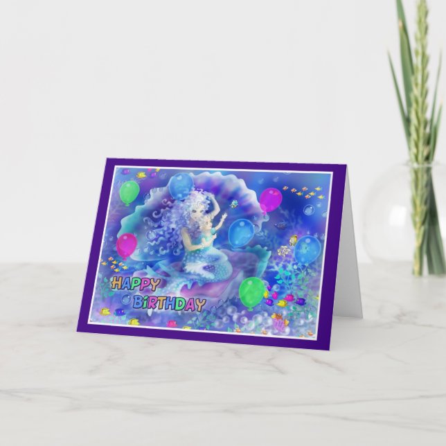 Happy Birthday Fish style 009 Card (Front)