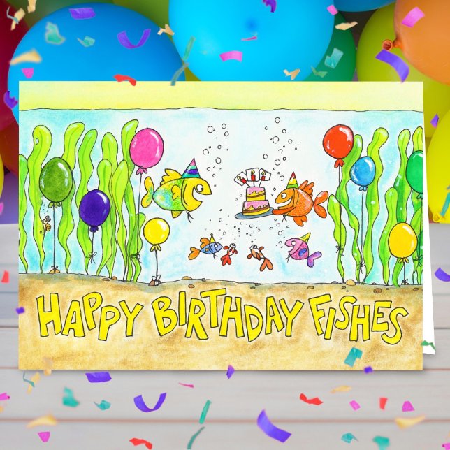 Happy Birthday Fishes greeting  Card (Creator Uploaded)