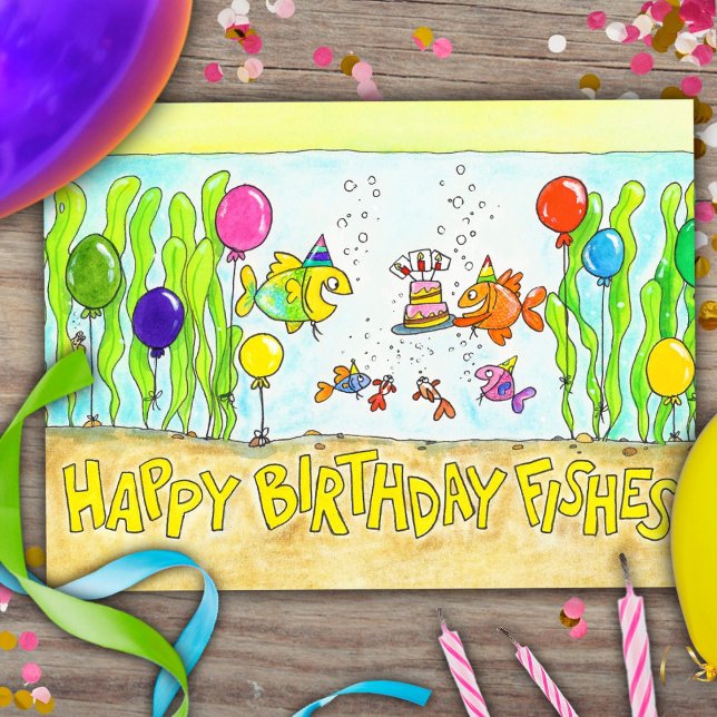 Happy Birthday Fishes  Postcard (Creator Uploaded)