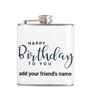 Happy Birthday Flask Custom Name Gift