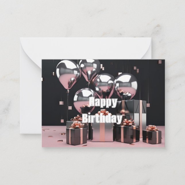 Happy Birthday Flat Note Card (Creator Uploaded)