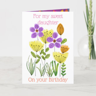 Happy Birthday fllowers Thank You Card