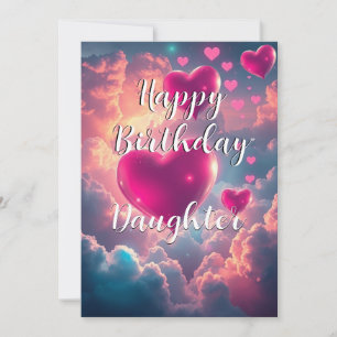 Happy Birthday Floating Hearts Birthday Card