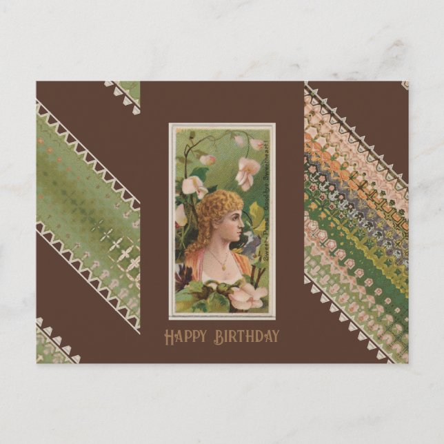 Happy Birthday Floral Beauties 50 Postcard (Front)