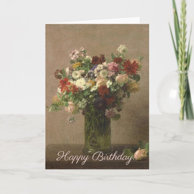 Happy Birthday - Floral Bouquet | French Fine Art Card (Front)