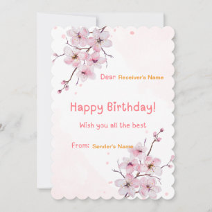 Happy Birthday Floral Custom Digital Greeting Card