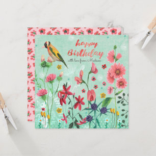 Happy Birthday Floral Flowers Greeting card