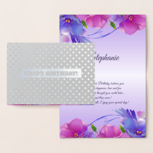 Happy Birthday. Floral Luxury  Foil Card