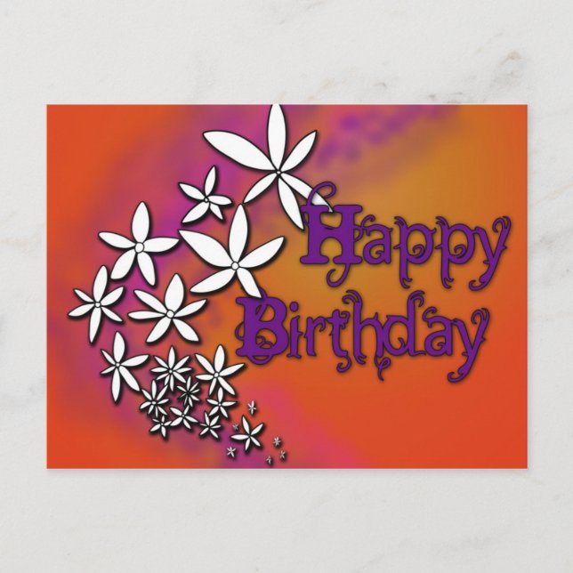 Happy Birthday - Floral - Postcard (Front)