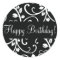 Happy Birthday Floral Vine Envelope Sticker Seal