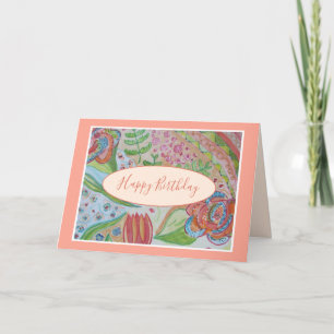 Happy Birthday Flower Watercolor Card