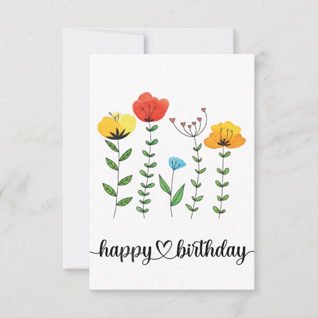 Happy Birthday Flowers (Front)