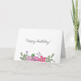 Happy Birthday Flowers 8 Card