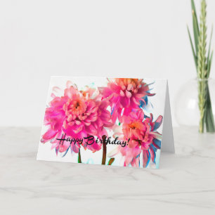 Happy Birthday Flowers Card