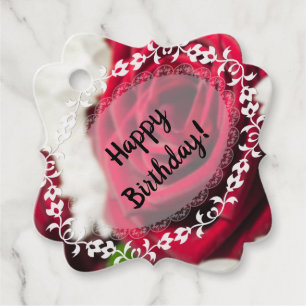 Happy birthday!Flowers, rose Favour Tags