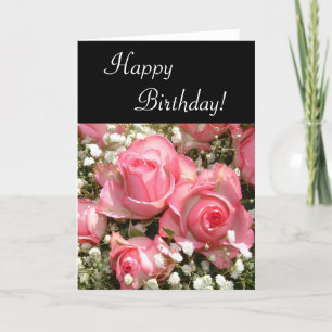 Happy Birthday Flowers   Vertical Card
