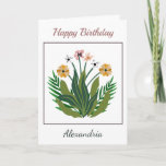 Happy Birthday Flowers Watercolor Floral Custom Card<br><div class="desc">Happy Birthday Flowers Watercolor Floral Custom Note Card has a beautiful and vibrant Floral Bouquet on Note Card with a special Birthday message. Personalise with your information.</div>