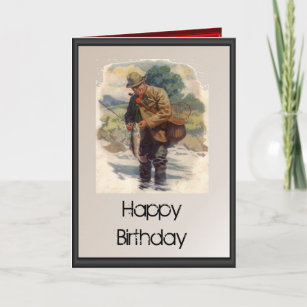 Man Fishing Birthday Cards