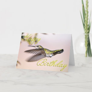 Happy Birthday Flying Hummingbird Photo Card
