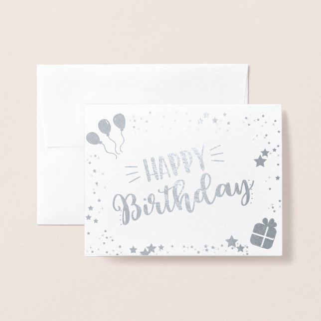 Happy Birthday Foil Card (Front With Envelope)
