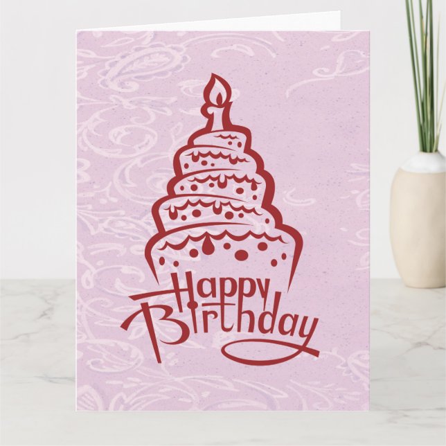 Happy Birthday Folded Greeting Card (Front)