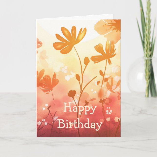 Happy Birthday Folded Greeting Card (Front)