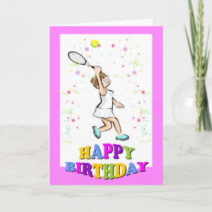 Happy birthday for a beautiful tennis player card