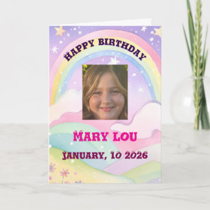 Happy birthday for a young girl colour me card
