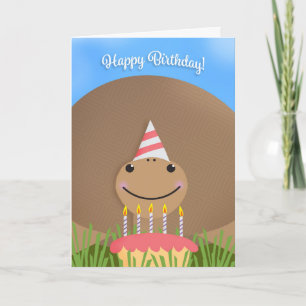 Happy Birthday For Anyone Cute Tortoise Holiday Card