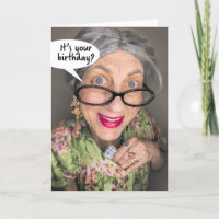 Happy Birthday For Anyone Funny Old Lady Bra Money