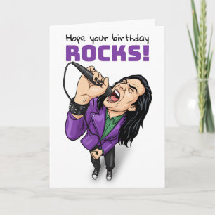 Happy Birthday For Anyone Heavy Metal Rock Star  Holiday Card