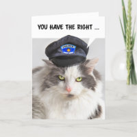 Happy Birthday For Anyone Police Cat Humor