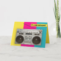 Happy Birthday For Anyone Retro Boombox Humour
