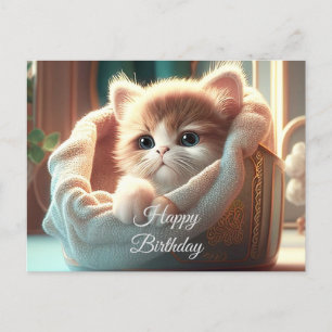 Happy Birthday for Cat Lovers - Cute Kitten Postcard