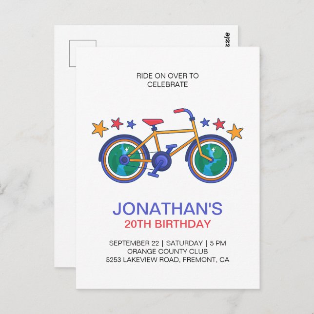 Happy Birthday For Cyclist Customise Postcard (Front/Back)