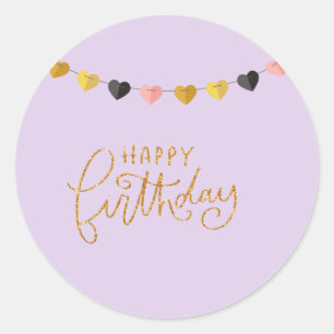 Happy Birthday for Her Classic Round Sticker