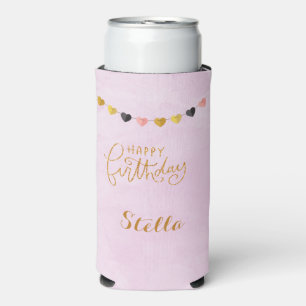 Happy Birthday for Her Personalised Seltzer Can Cooler