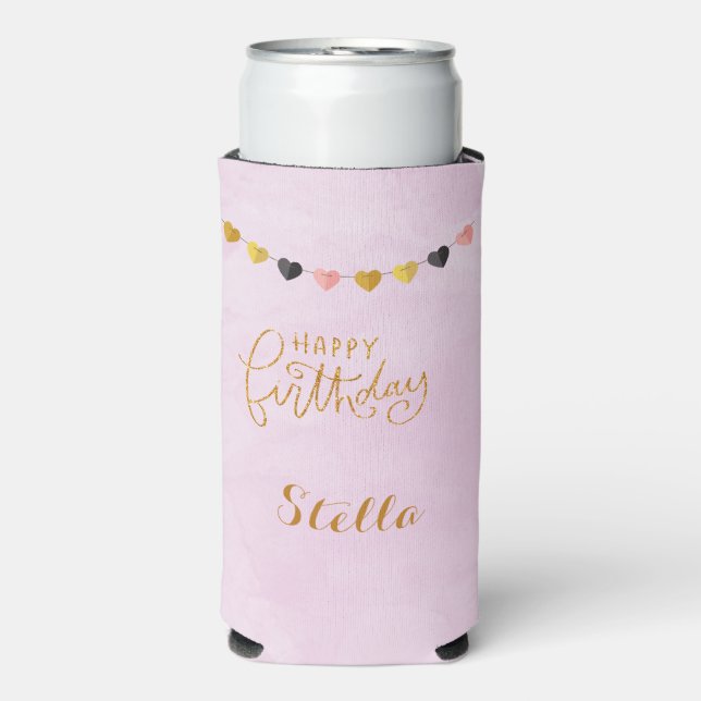 Happy Birthday for Her Personalised Seltzer Can Cooler (Seltzer Front)