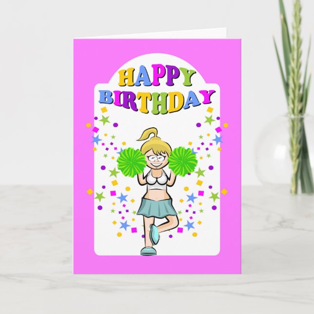 Happy birthday for the best cheerleader of the tea card (Front)