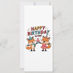 Happy Birthday Foxes Invitation