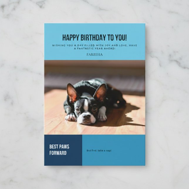 Happy Birthday French Bulldog  Card (The perfect card for a relaxing birthday.)