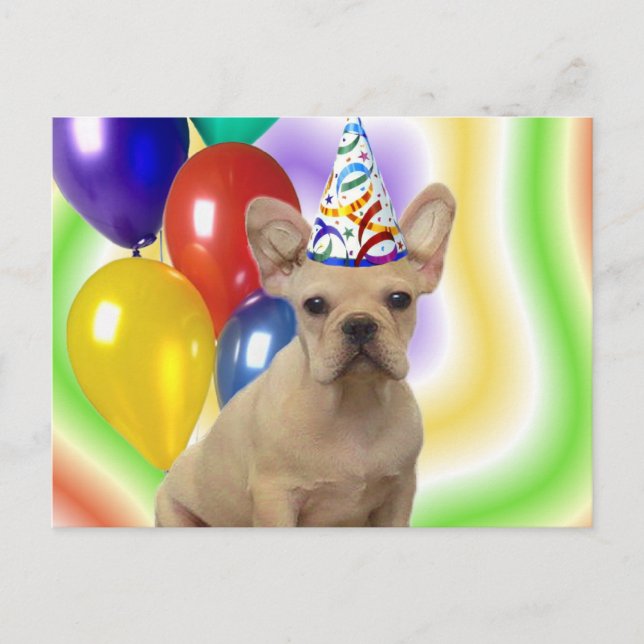 Happy Birthday French Bulldog postcard (Front)
