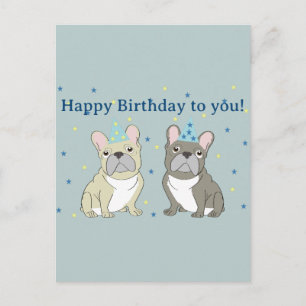 Happy birthday French, bulldog Postcard
